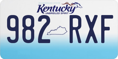 KY license plate 982RXF