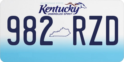 KY license plate 982RZD