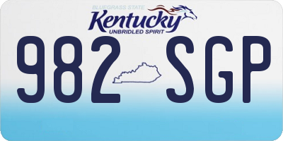 KY license plate 982SGP