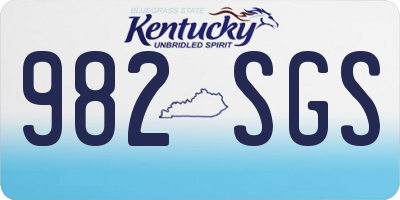 KY license plate 982SGS