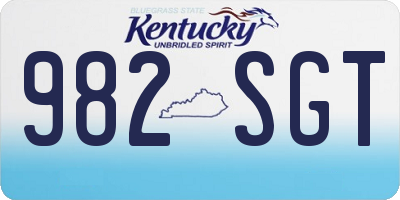KY license plate 982SGT