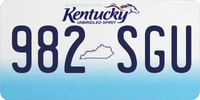 KY license plate 982SGU