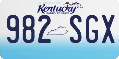 KY license plate 982SGX