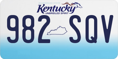 KY license plate 982SQV