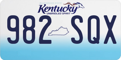 KY license plate 982SQX