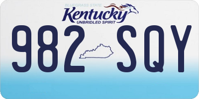 KY license plate 982SQY