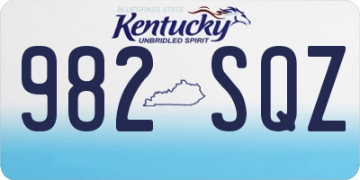 KY license plate 982SQZ