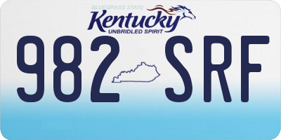 KY license plate 982SRF