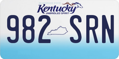 KY license plate 982SRN