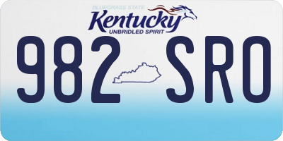 KY license plate 982SRO