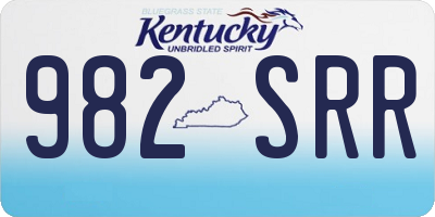 KY license plate 982SRR