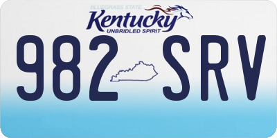 KY license plate 982SRV