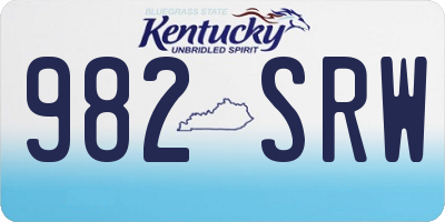 KY license plate 982SRW