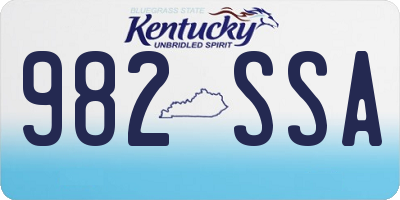 KY license plate 982SSA