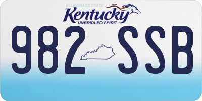 KY license plate 982SSB