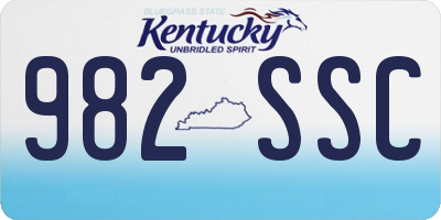 KY license plate 982SSC