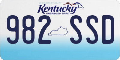 KY license plate 982SSD