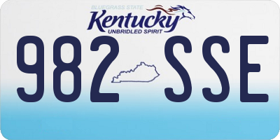 KY license plate 982SSE