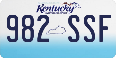 KY license plate 982SSF
