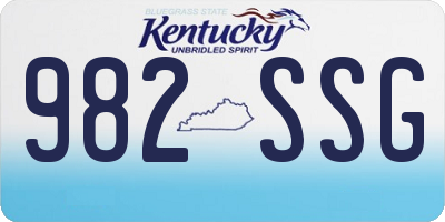 KY license plate 982SSG