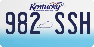 KY license plate 982SSH