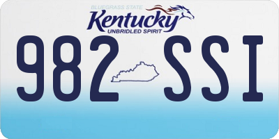 KY license plate 982SSI