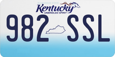 KY license plate 982SSL