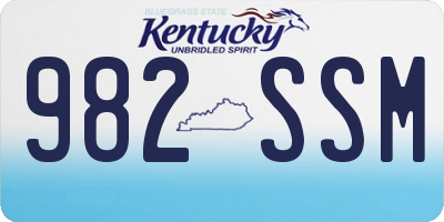 KY license plate 982SSM