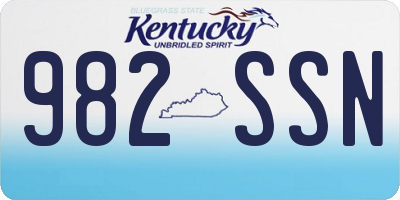 KY license plate 982SSN