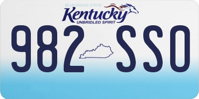 KY license plate 982SSO