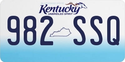 KY license plate 982SSQ