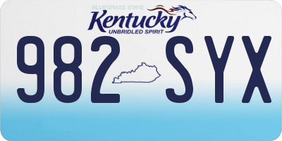 KY license plate 982SYX