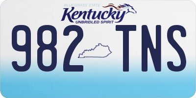 KY license plate 982TNS