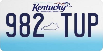 KY license plate 982TUP