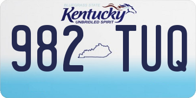 KY license plate 982TUQ