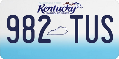 KY license plate 982TUS
