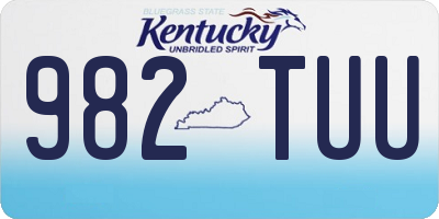 KY license plate 982TUU