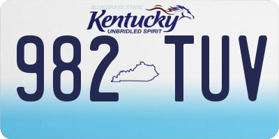 KY license plate 982TUV