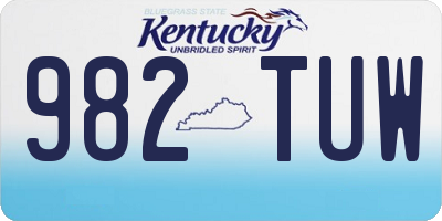 KY license plate 982TUW