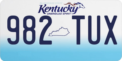 KY license plate 982TUX