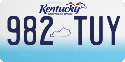 KY license plate 982TUY
