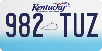 KY license plate 982TUZ