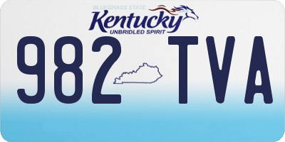 KY license plate 982TVA