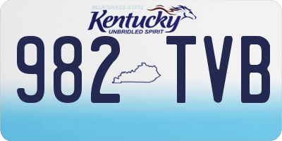 KY license plate 982TVB