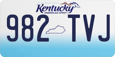 KY license plate 982TVJ