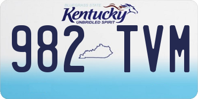 KY license plate 982TVM