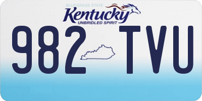 KY license plate 982TVU