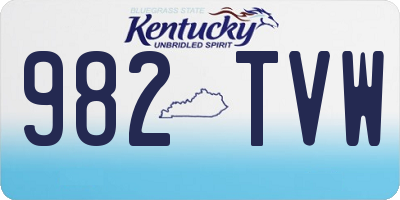 KY license plate 982TVW