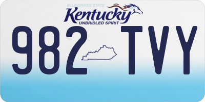 KY license plate 982TVY