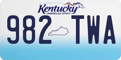 KY license plate 982TWA